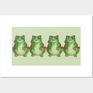 Green tropical frog Posters and Art